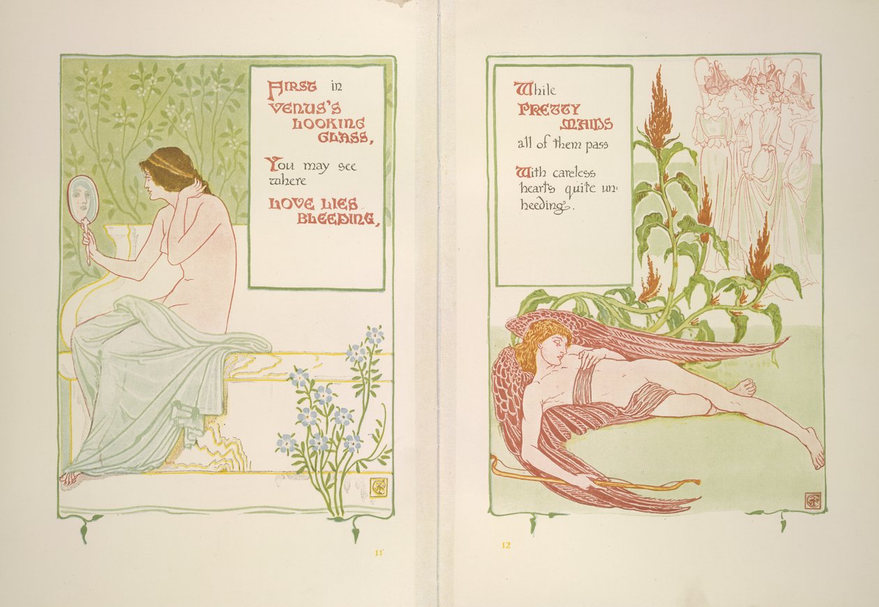 Venus ser glass og hushjelper av Walter Crane