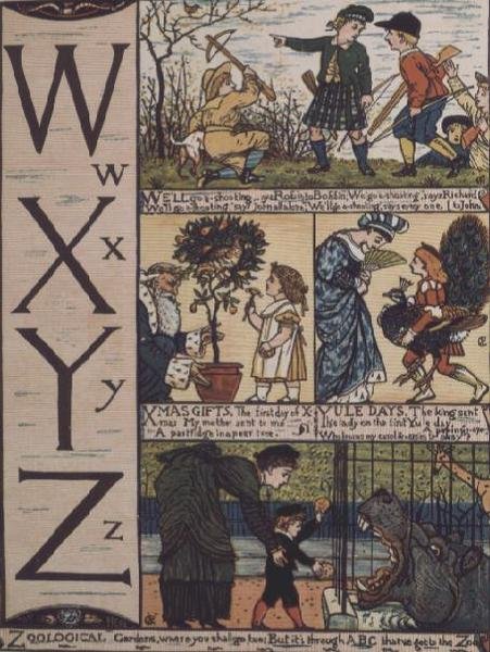 W til Å fra et alfabet basert på gamle barnerim av Walter Crane