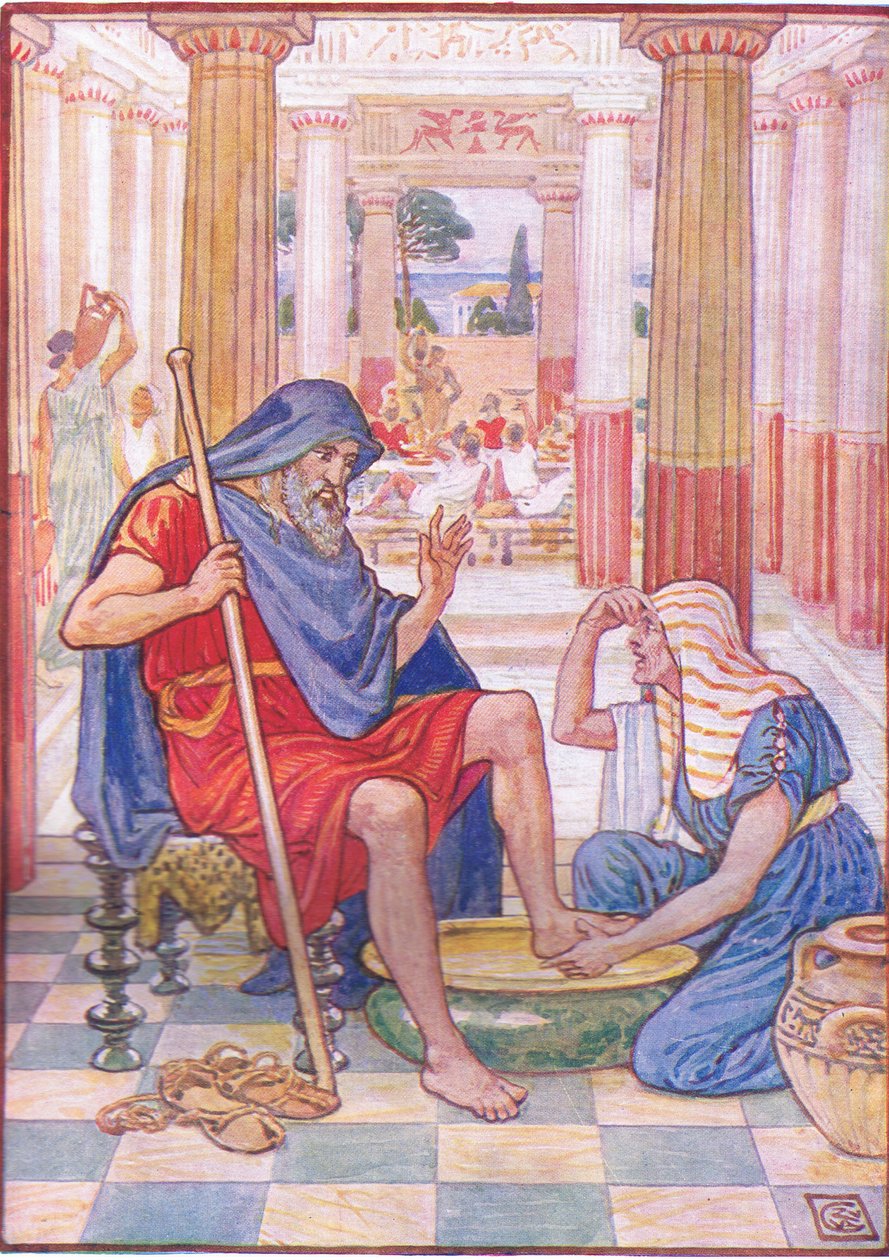 Ja, sannelig, du er Odyssevs, illustrasjon fra The Story of Greece, 1930-tallet av Walter Crane