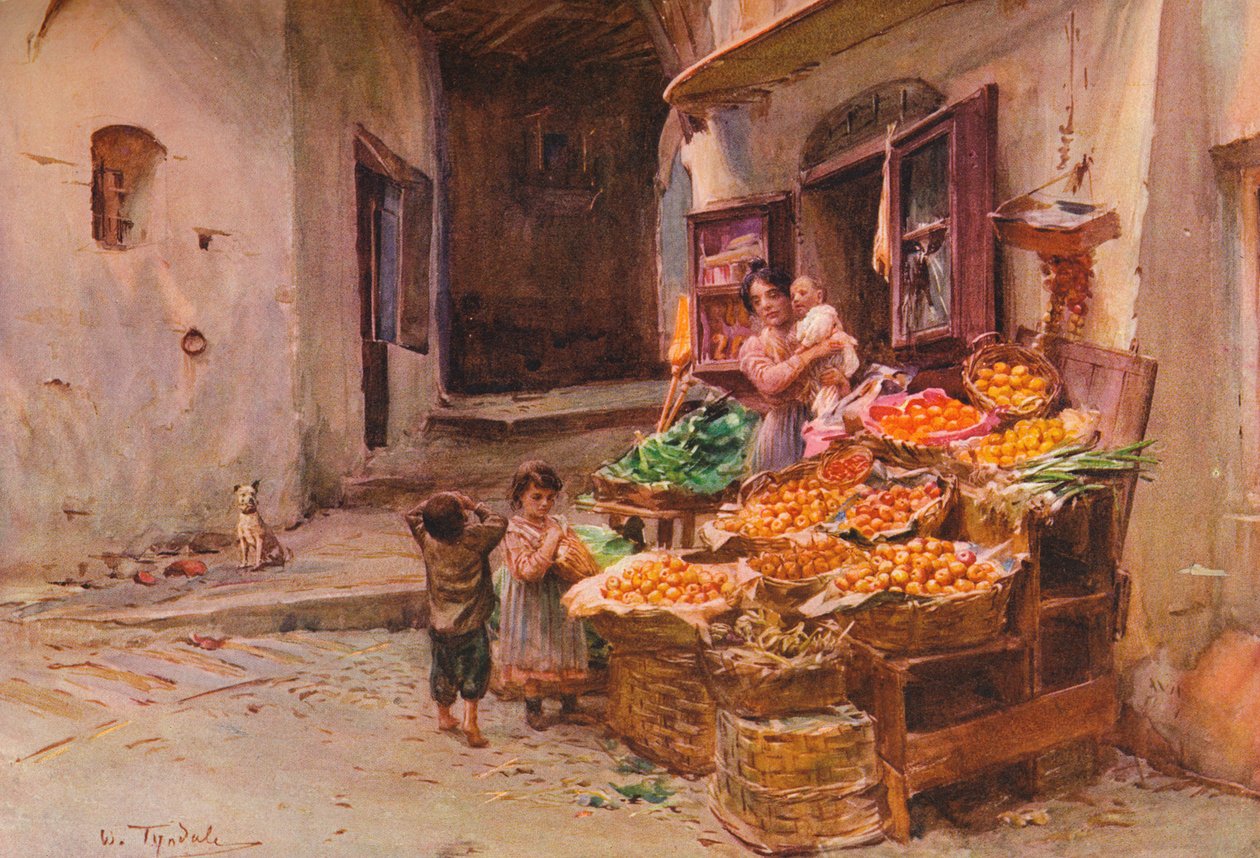 En fruktbod i San Remo, c1900 1913 av Walter Frederick Roofe Tyndale