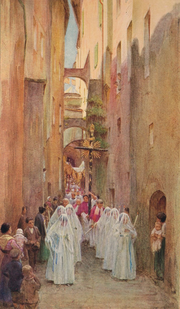 En prosesjon i San Remo, c1910, 1912 av Walter Frederick Roofe Tyndale