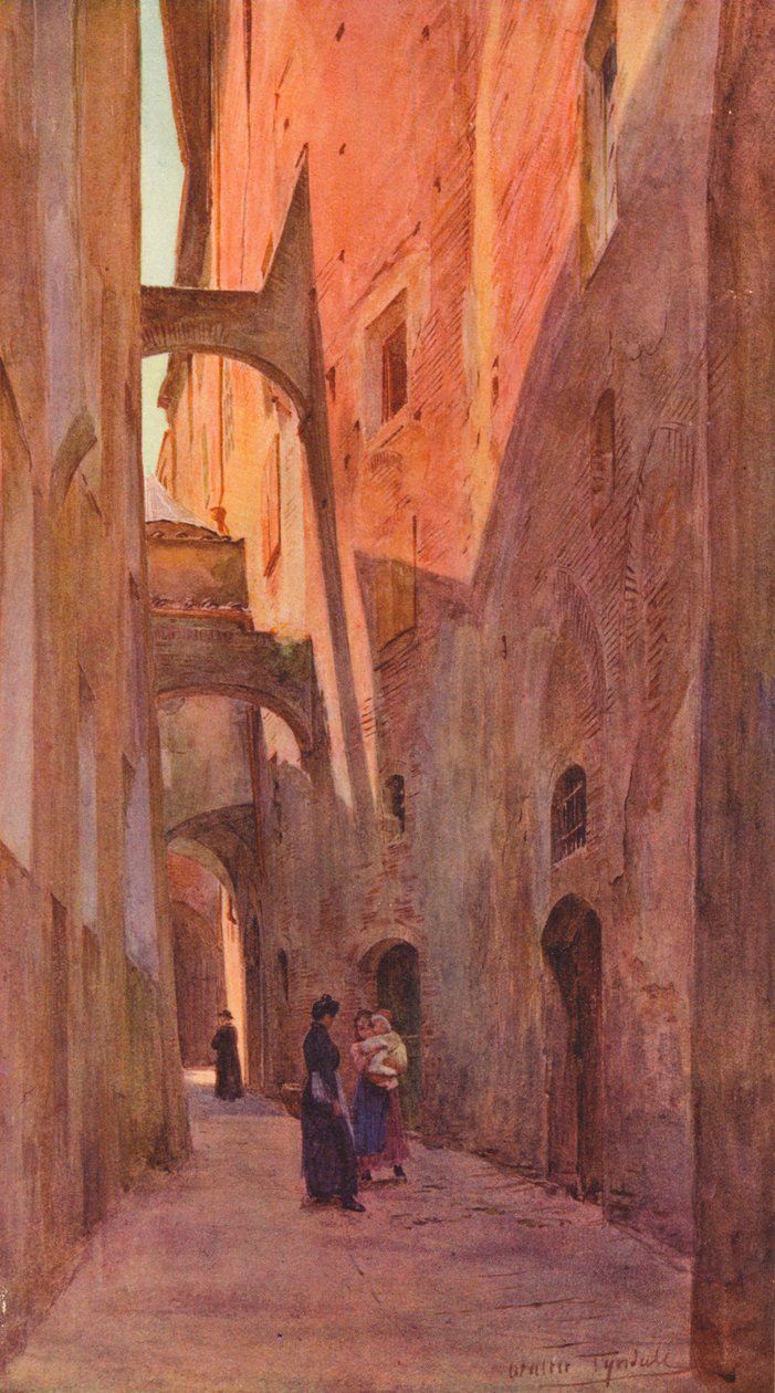 En gate i Siena, c1900 1913 av Walter Frederick Roofe Tyndale