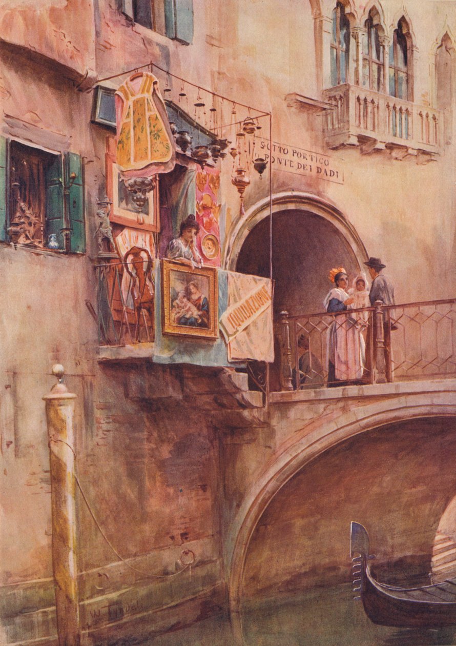 En antikvitetsbutikk, Venezia, ca 1900 1913 av Walter Frederick Roofe Tyndale