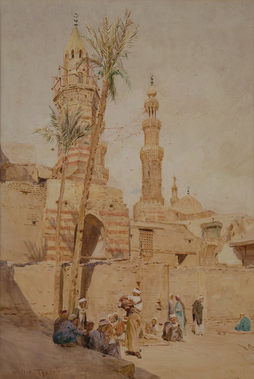 En arabisk gatescene, Kairo (akvarell) av Walter Frederick Roofe Tyndale