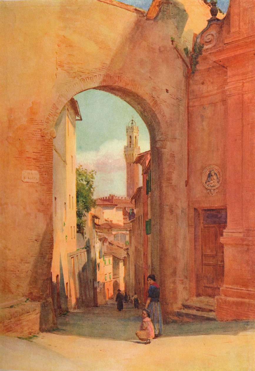 Arco Di S. Giuseppe, Siena, c1900 1913 av Walter Frederick Roofe Tyndale