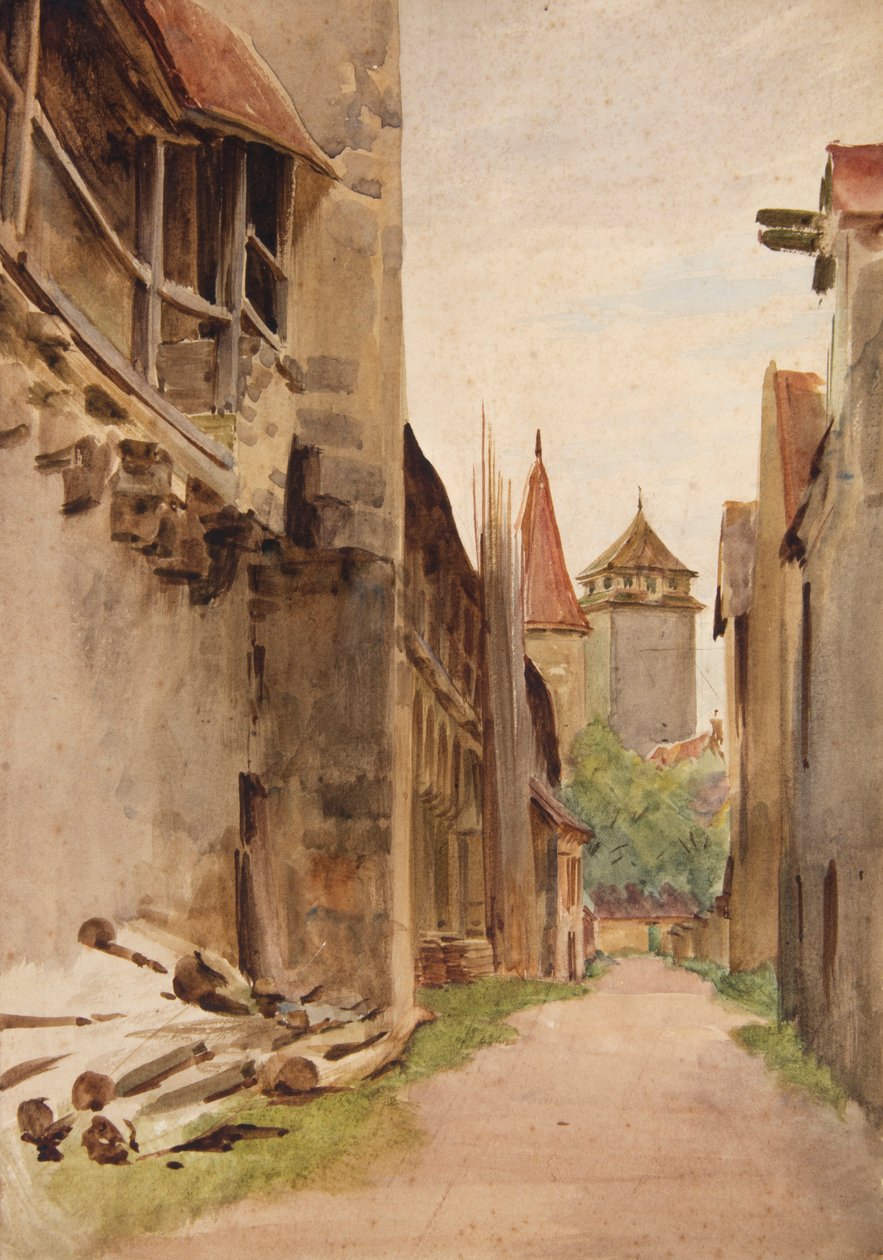 Bakgaten, Rothenburg (akvarell) av Walter Frederick Roofe Tyndale
