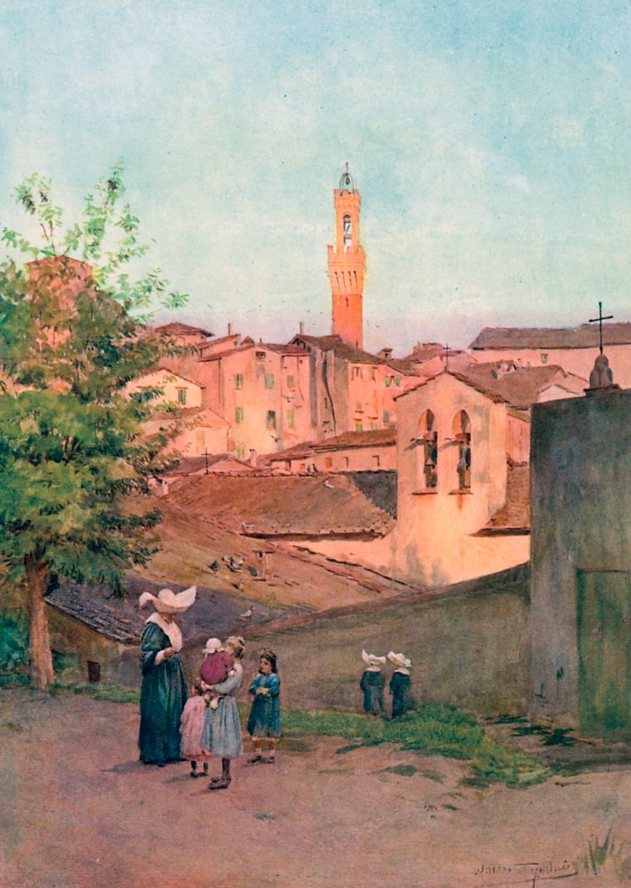 St. Katarinakapellet, Siena (fargelitografi) av Walter Frederick Roofe Tyndale