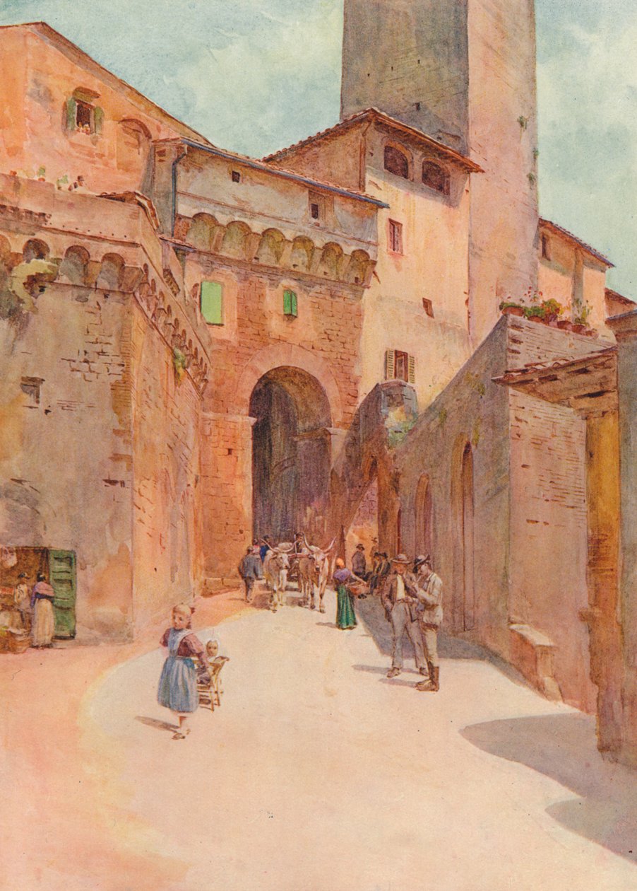 Portone Dei Becci, San Gimignano, c1900 1913 av Walter Frederick Roofe Tyndale
