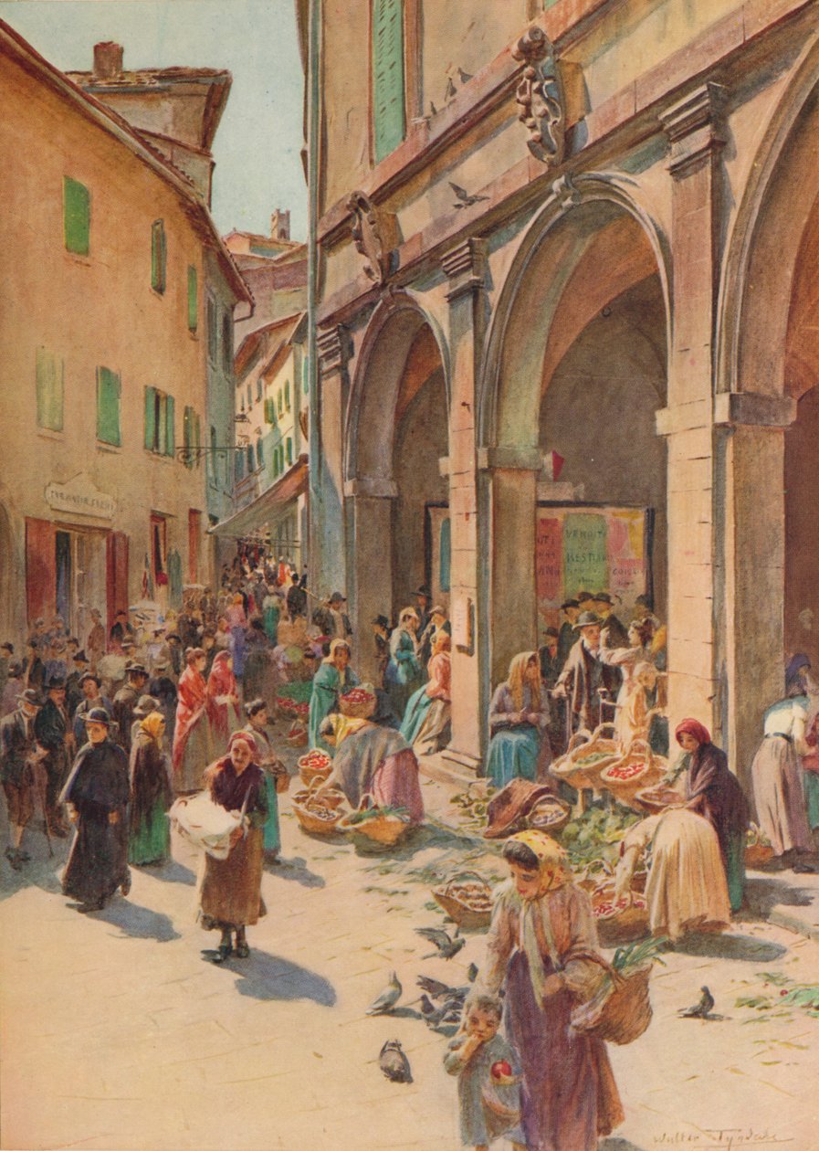 Markedet i Montepulciano, ca 1900 1913 av Walter Frederick Roofe Tyndale