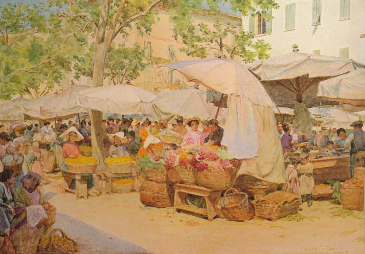 Markedet i Nice, c1910, 1912 av Walter Frederick Roofe Tyndale