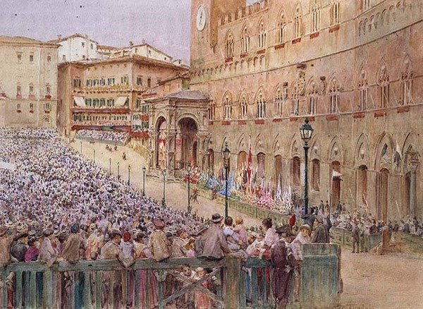 The Palio, Siena (akvarell) av Walter Frederick Roofe Tyndale