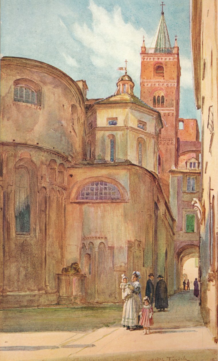 Den romanske kirken i Albenga, c1910, 1912 av Walter Frederick Roofe Tyndale