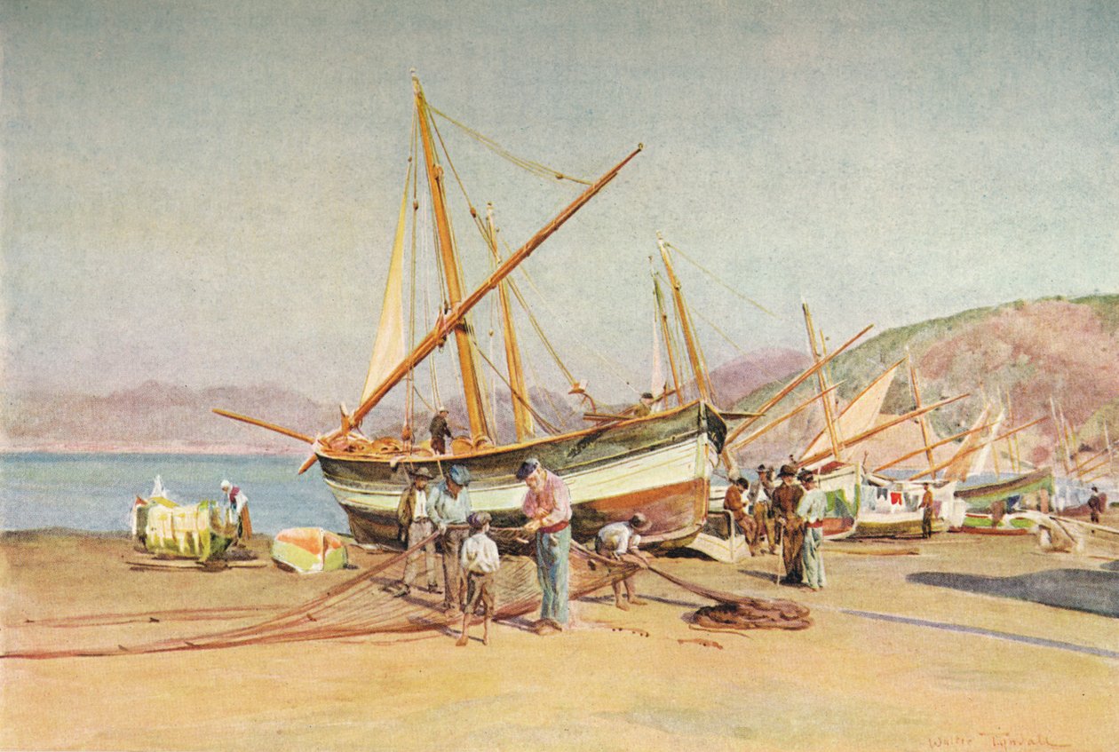 Stranden ved Sestri Levante, c1910, 1912 av Walter Frederick Roofe Tyndale
