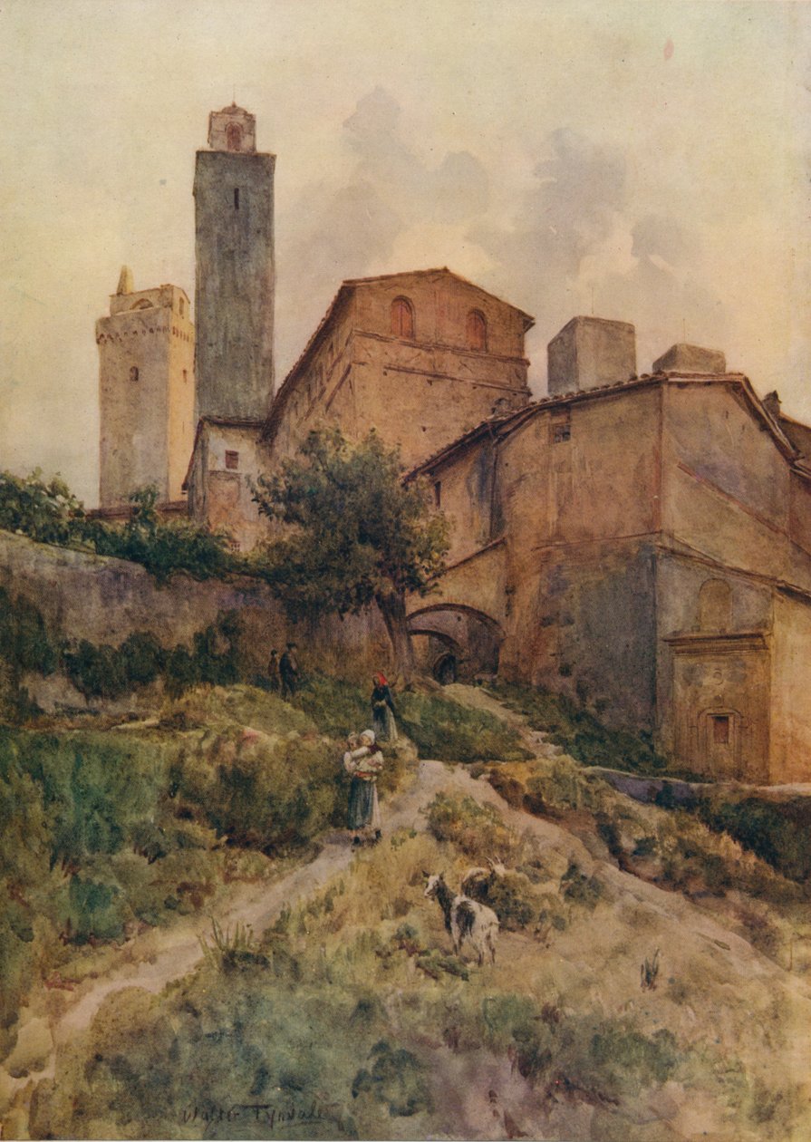 Via Capassi, San Gimignano, c1900 1913 av Walter Frederick Roofe Tyndale