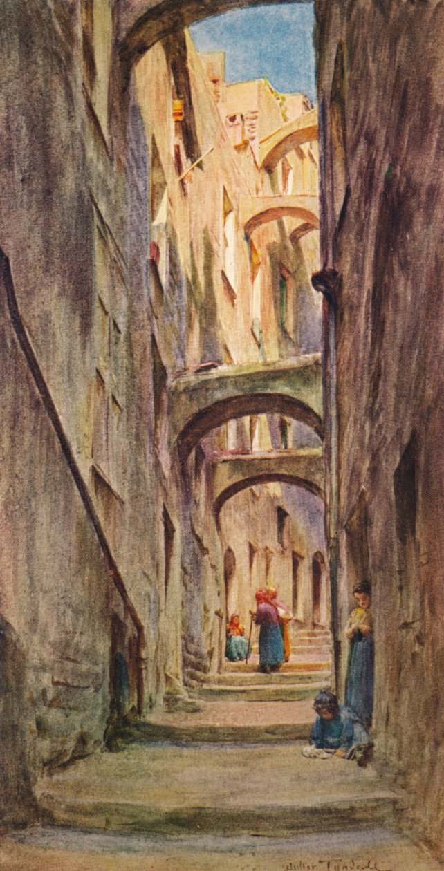 Vicolo della Provvidenza, San Remo, ca 1910, 1912 av Walter Frederick Roofe Tyndale