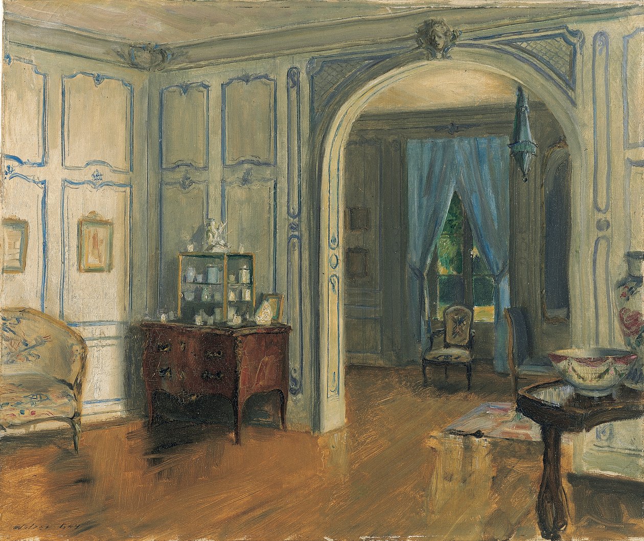 The Salon Carre of the Villa Trianon, ca. 1910 (olje på lerret) av Walter Gay