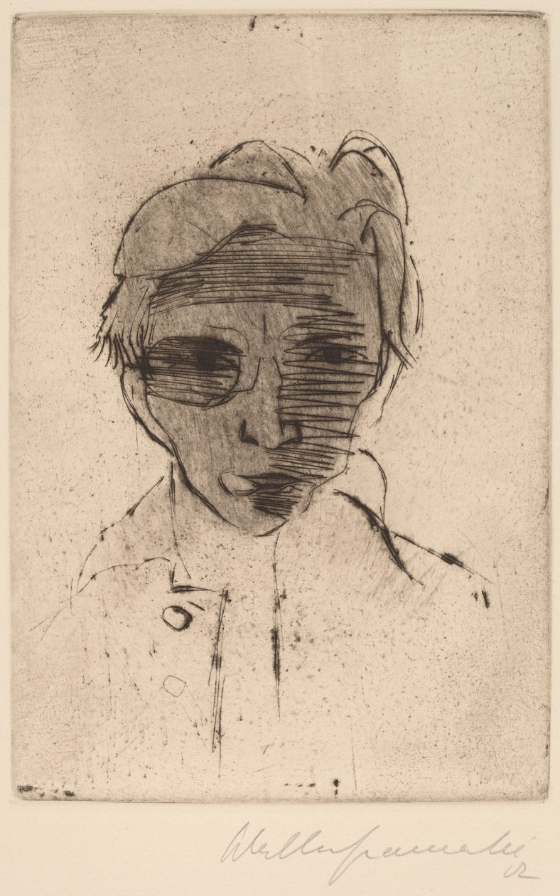 Dystert ansikt, Selvportrett Mørkt ansikt, Selvportrett, 1922. av Walter Gramatte
