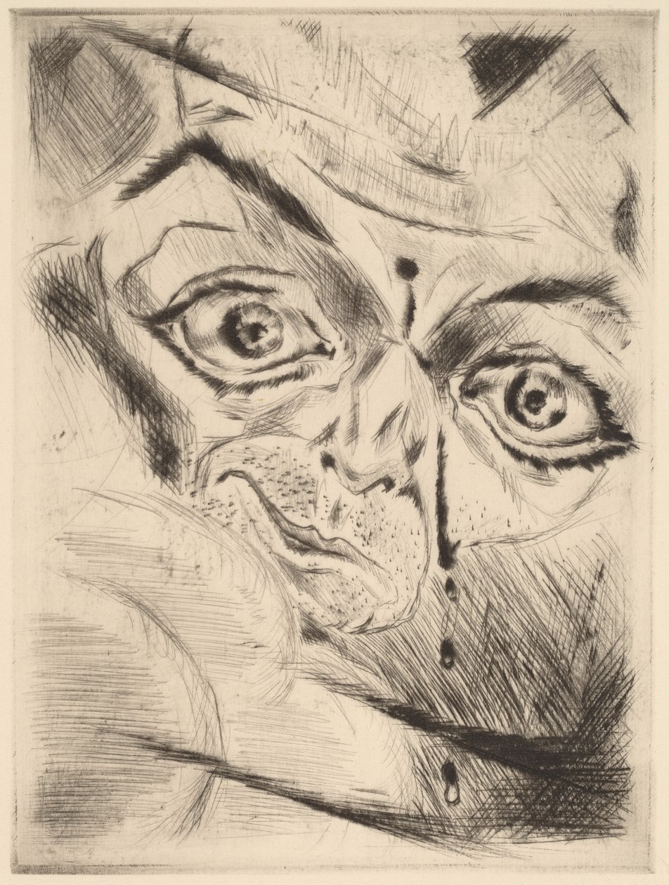 Peter med et skuddsår i pannen, 1918. av Walter Gramatte