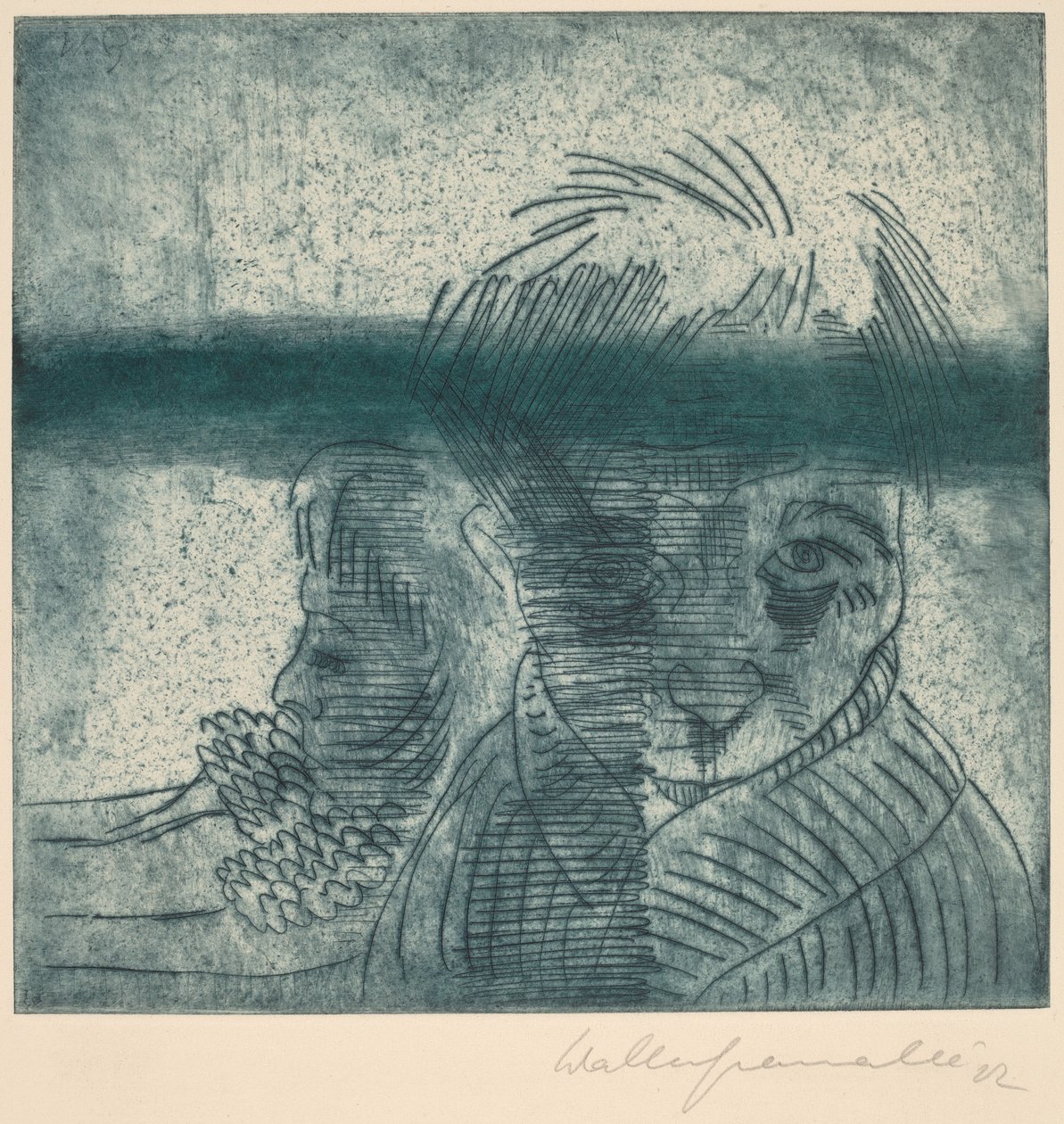 Paret, selvportrett med kone Paret, selvportrett med kone, 1922. av Walter Gramatte
