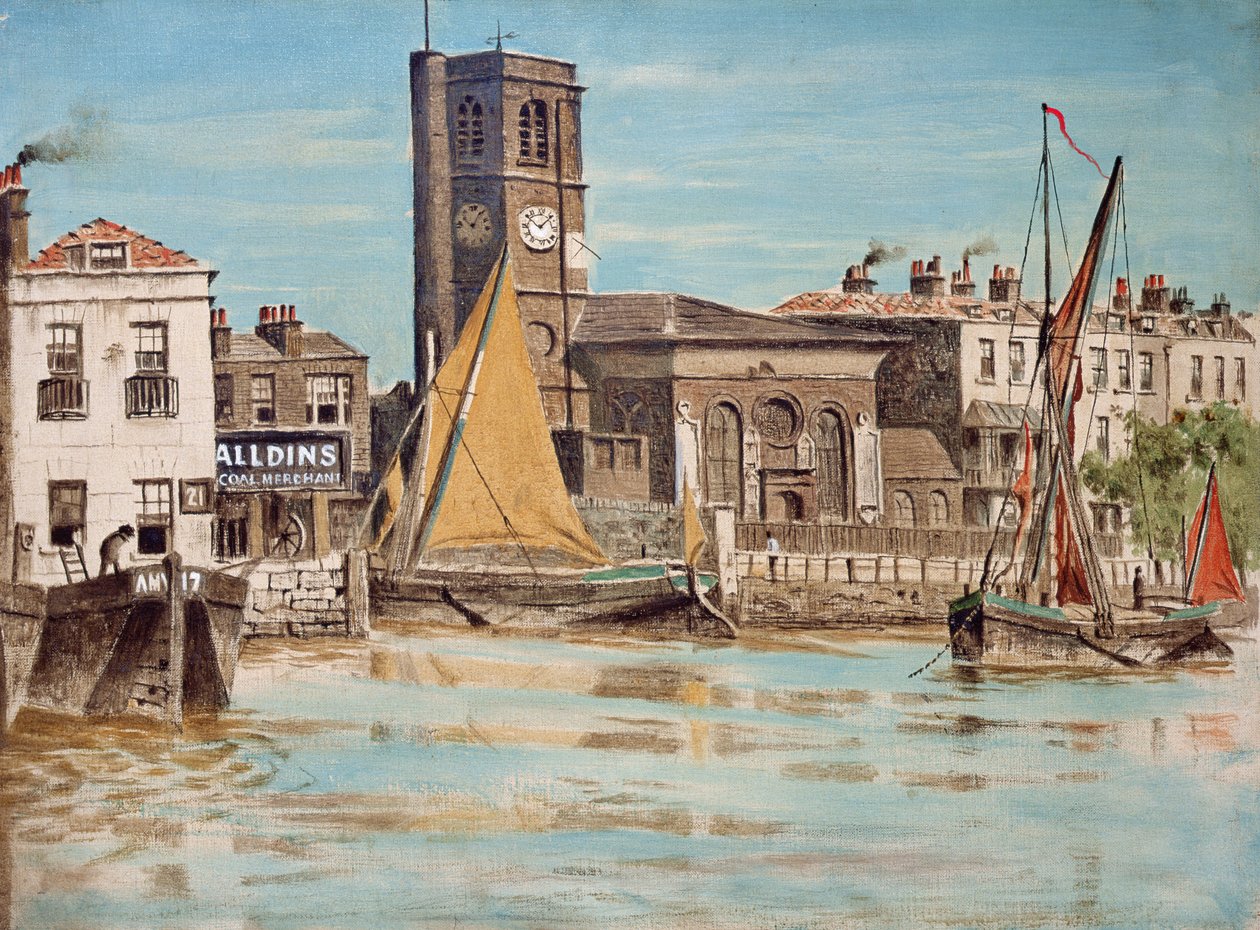 Chelsea Parish Church (olje på lerret) av Walter Greaves