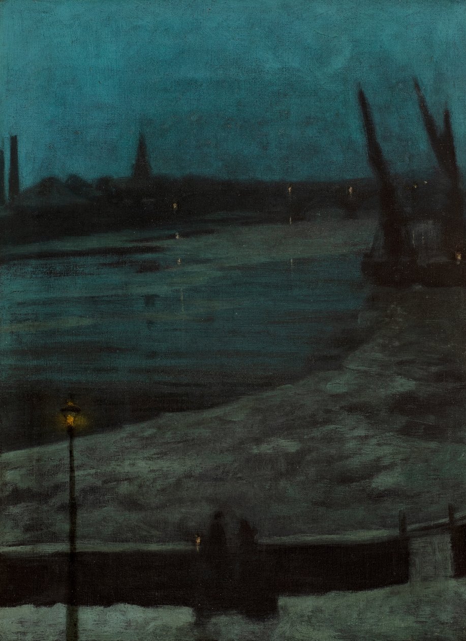 Nocturne, Battersea Reach (olje på lerret) av Walter Greaves