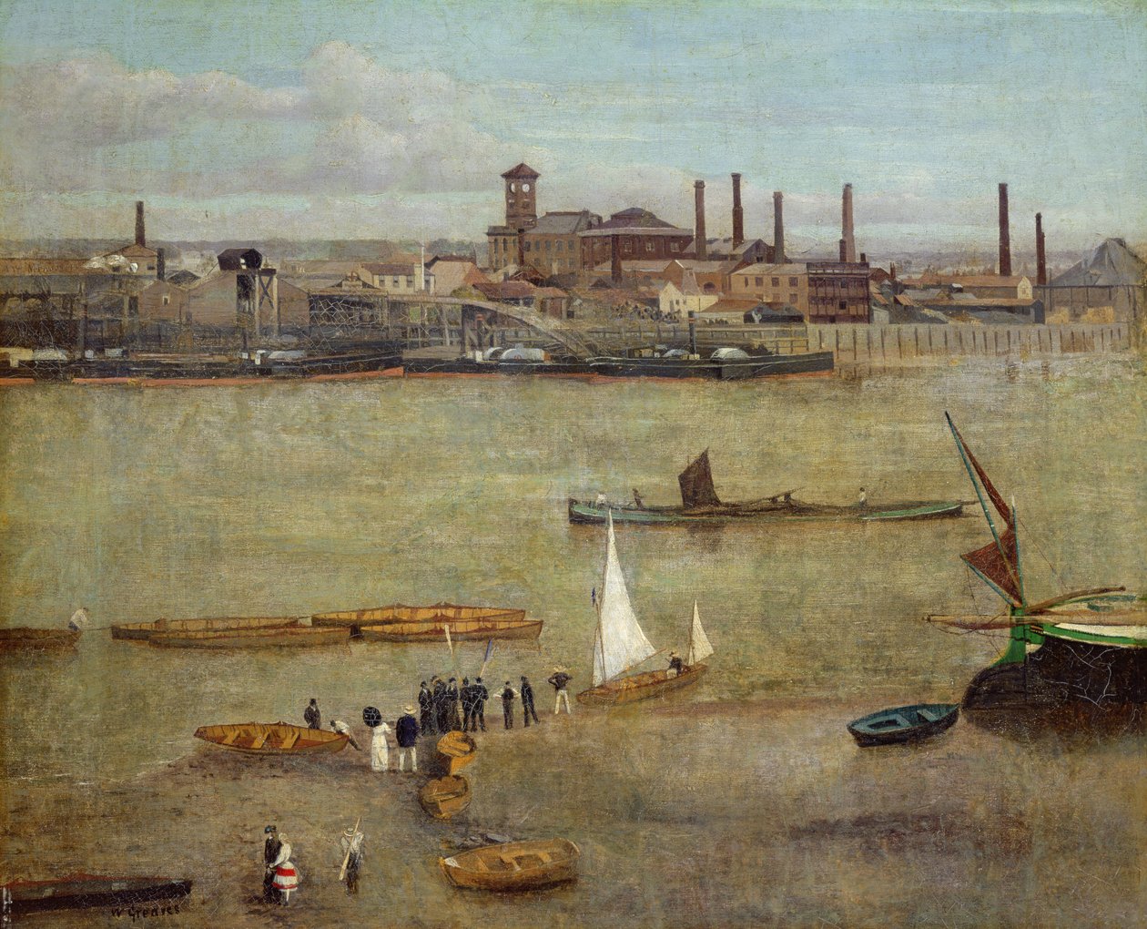 The Plumbago Factory, Battersea (olje på lerret) av Walter Greaves