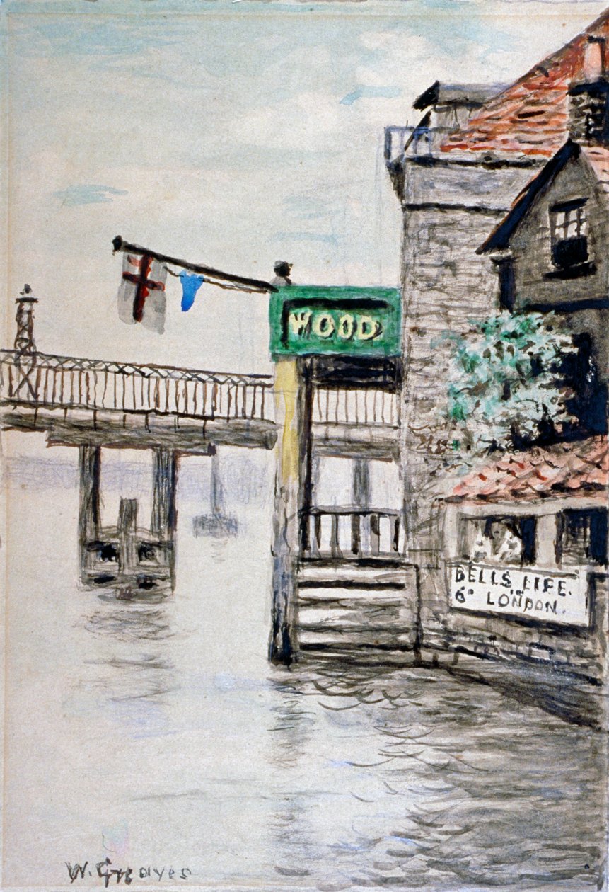 Utsikt over Adam and Eve Inn, Chelsea, London, c1900. av Walter Greaves