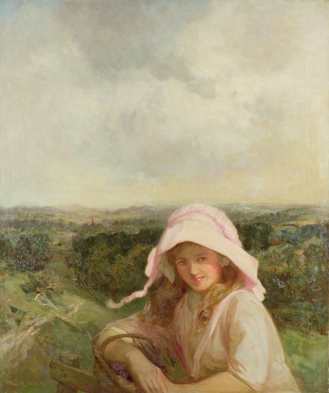 Jente i et landskap av Walter Herbert Allcott