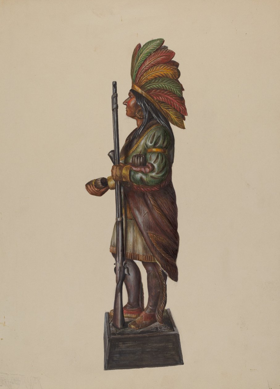 Sigarbutikk indisk, ca. 1936. av Walter Hochstrasser