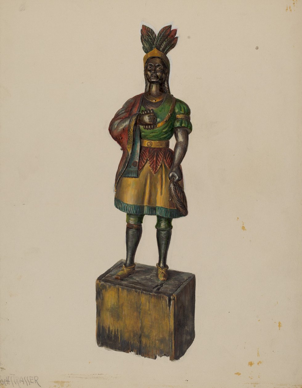 Sigarbutikk indisk, ca. 1936. av Walter Hochstrasser