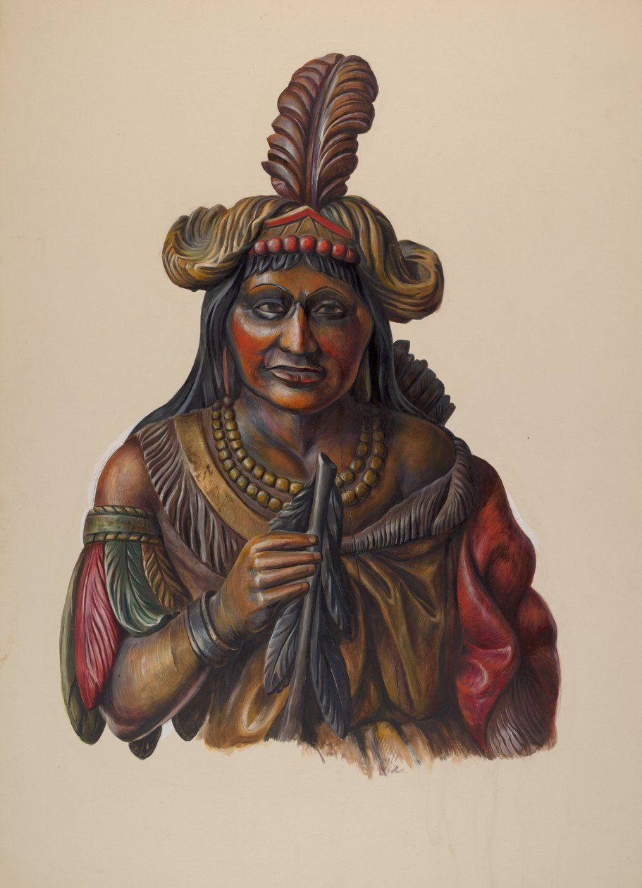 Sigarbutikk indisk, ca. 1937. av Walter Hochstrasser