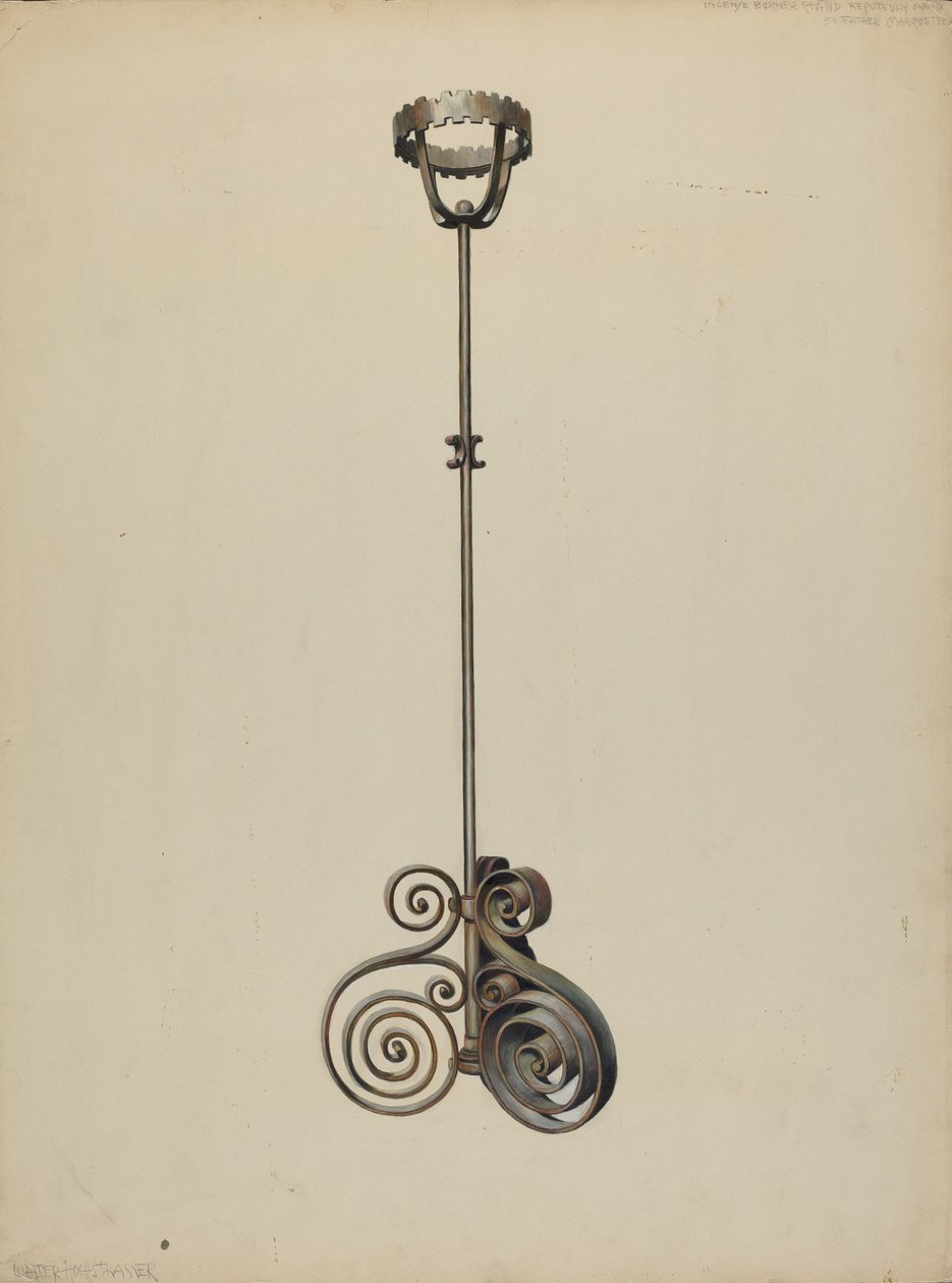 Stativ for røkelsesbrenner, ca. 1938. av Walter Hochstrasser