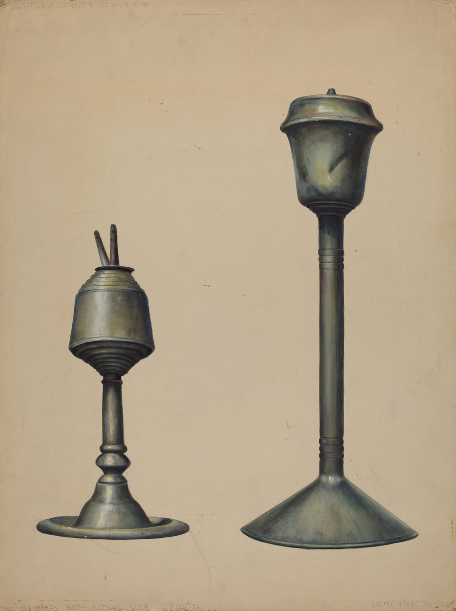 To oljelamper, ca. 1938. av Walter Hochstrasser