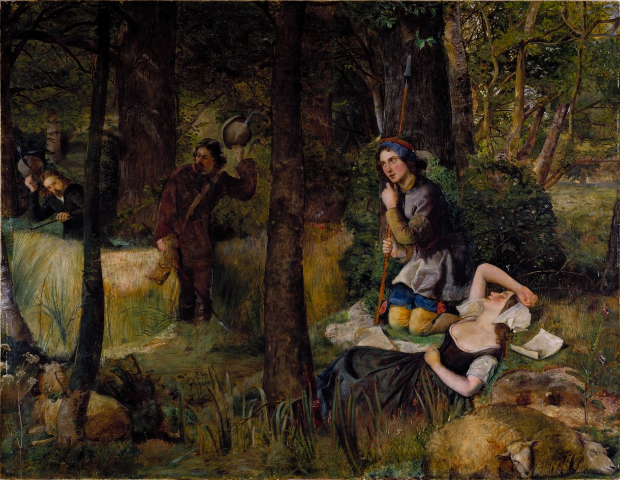 Scene fra "As You Like It" av William Shakespeare av Walter Howell Deverell