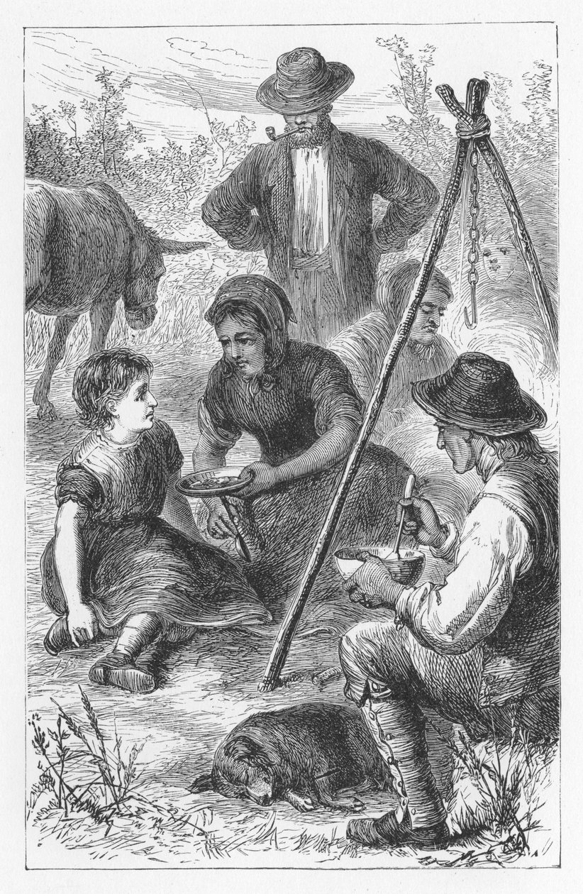 Scene fra The Mill on the Floss av George Eliot, c1880 av Walter James Allen