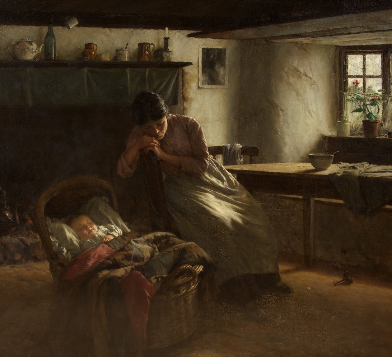 Day Dreams, ca. 1914 (olje på lerret) av Walter Langley