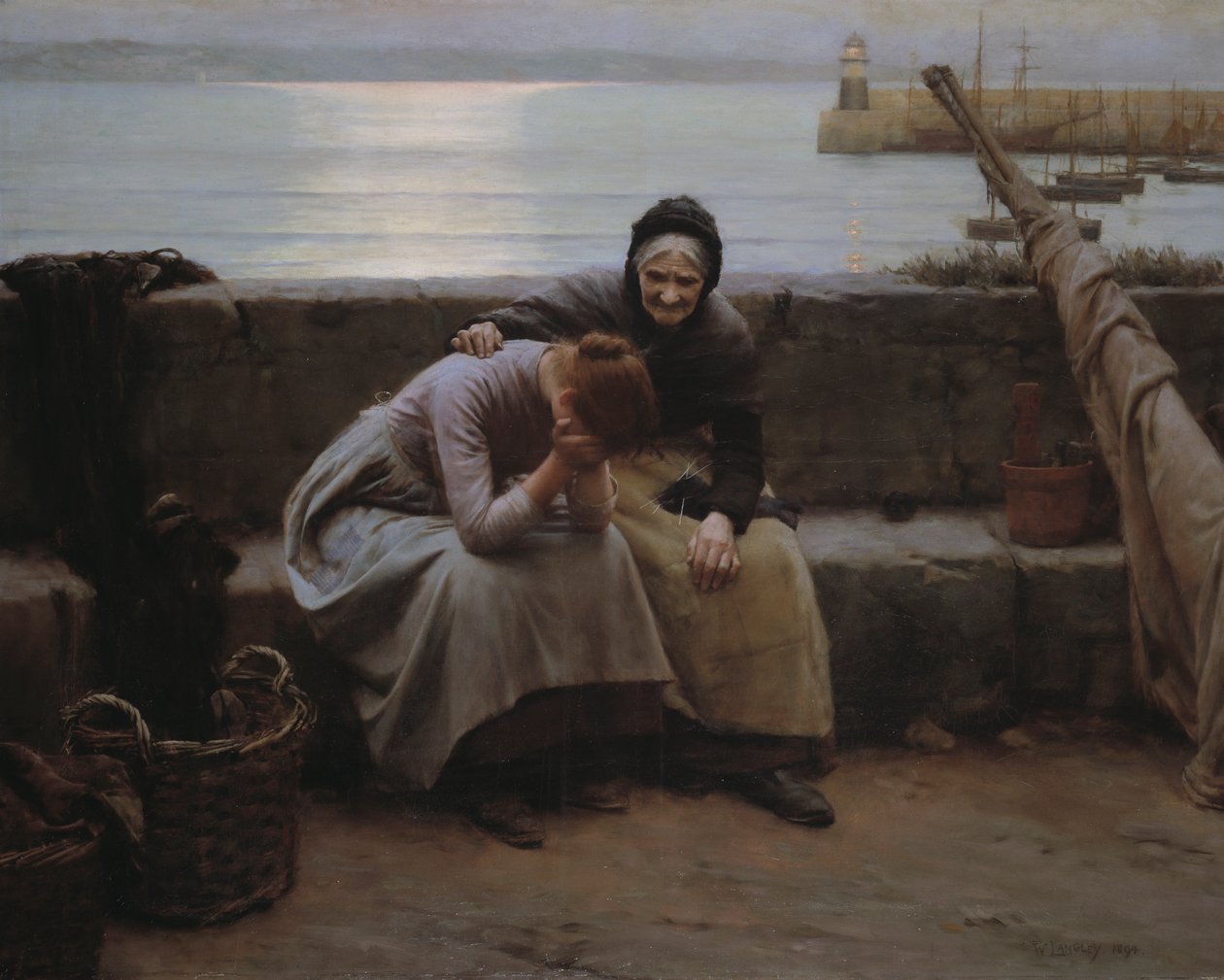 "Aldri morgen hadde på seg til kveld, men noe hjerte knuste" av Walter Langley