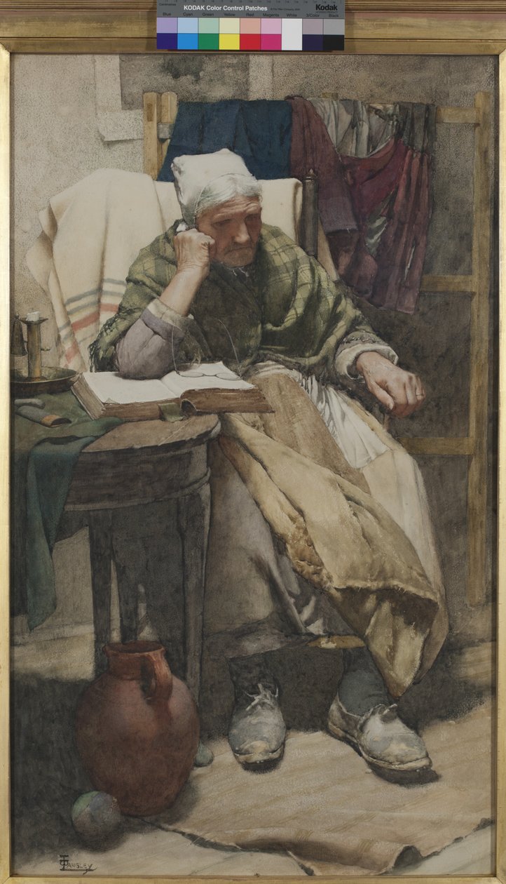 Time Moveth Not, Our Being Tis That Moves, 1882 (wc på papir) av Walter Langley