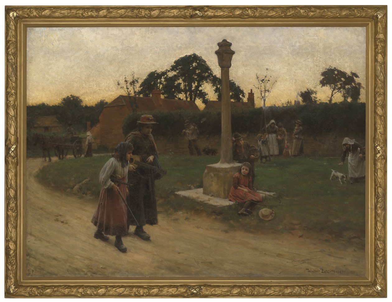 Vandrende musikere (innrammet) av Walter Langley