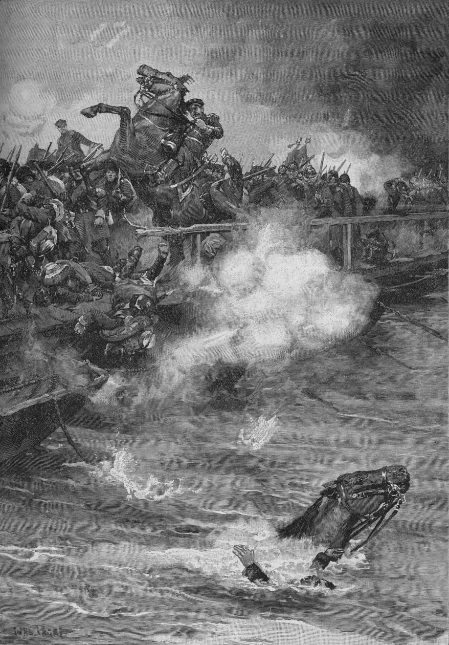 Et forferdelig blodbad fulgte på den overfylte broen, 1902 av Walter Paget