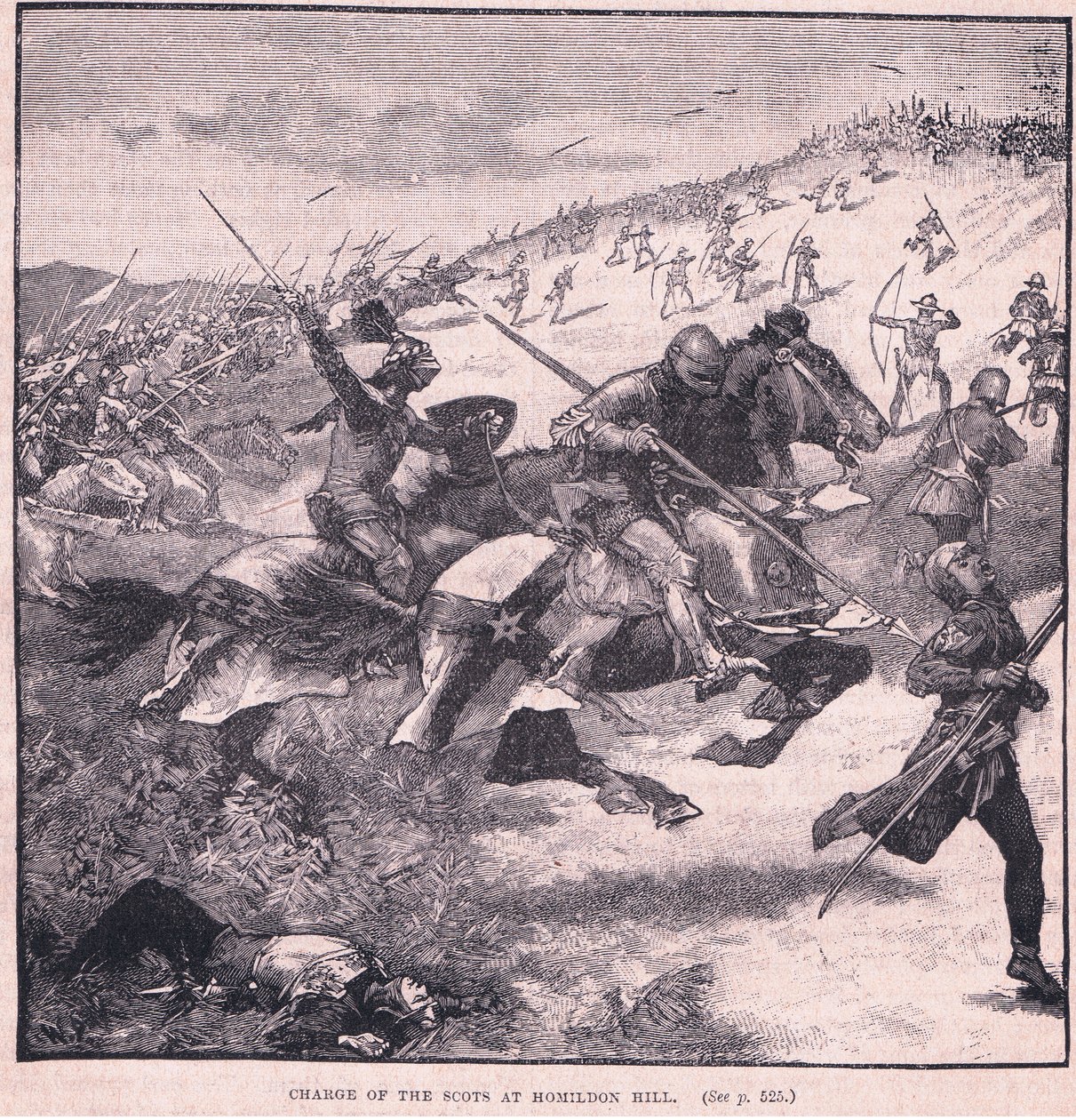 Anklagen mot skottene ved Homildon Hill AD 1402 av Walter Paget