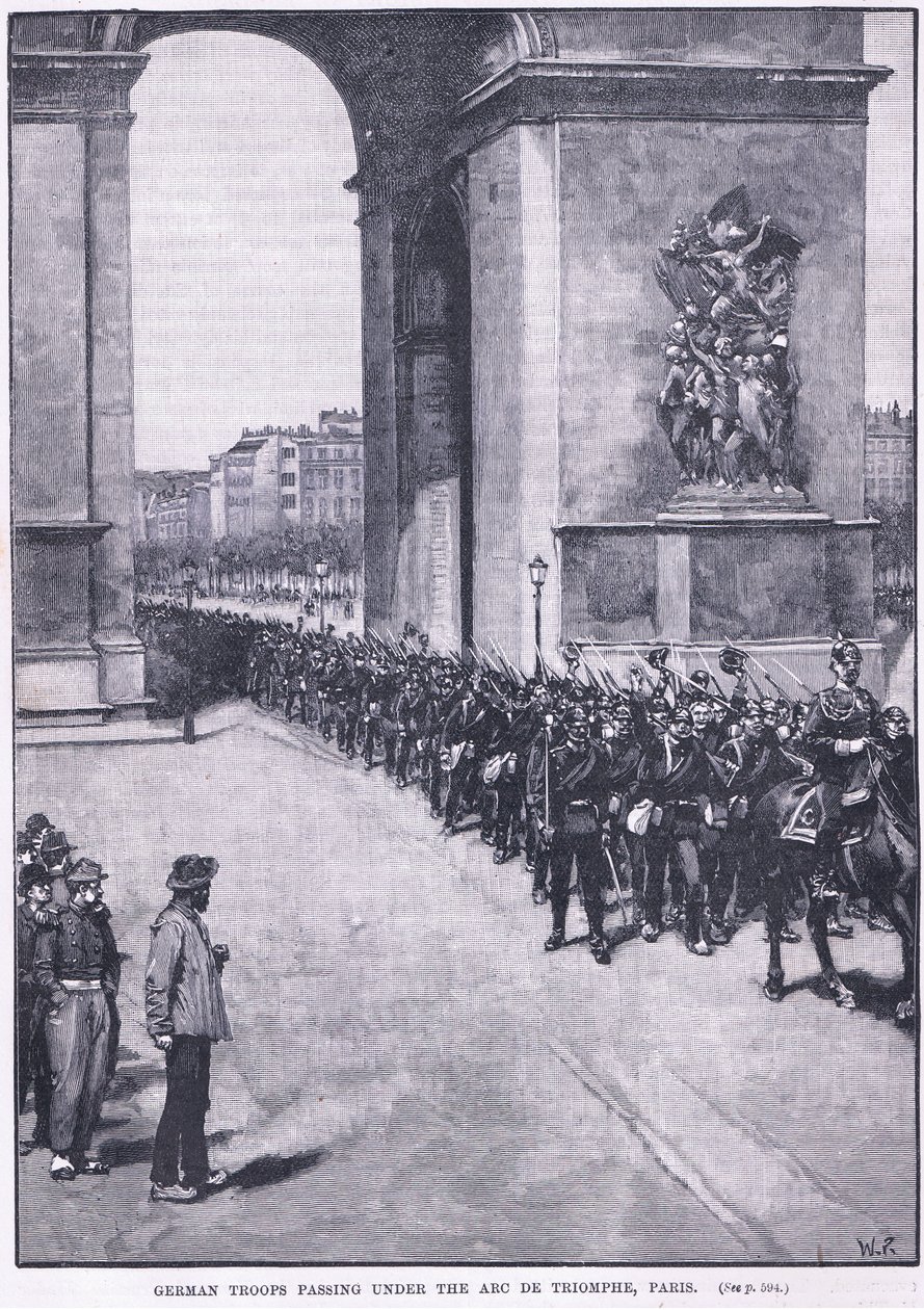 Tyske tropper passerte under Triumfbuen 1871 e.Kr av Walter Paget