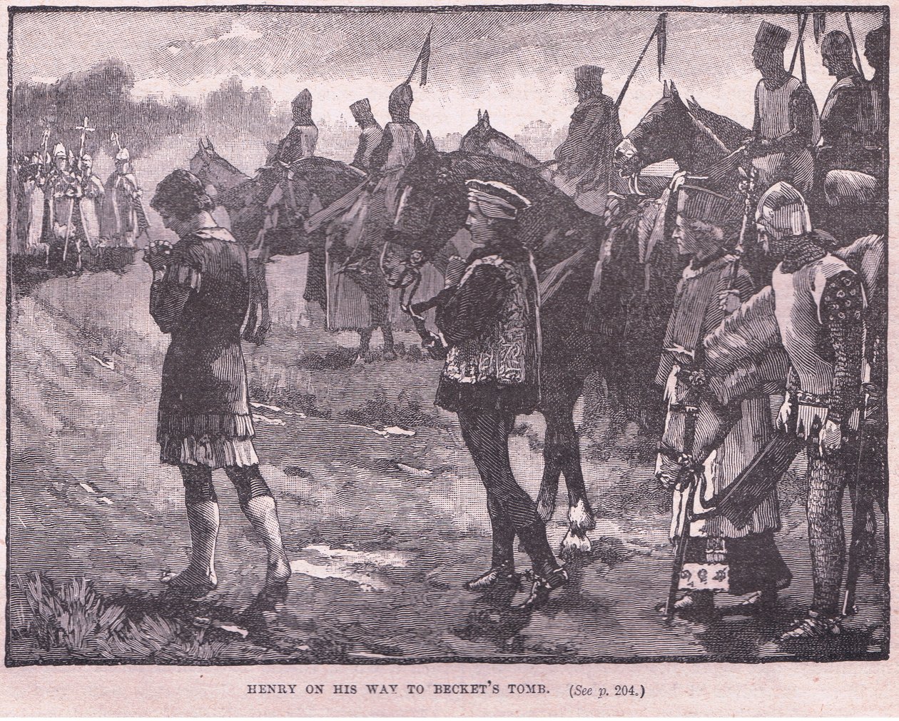 Henry på vei til Beckets grav 1174 e.Kr av Walter Paget