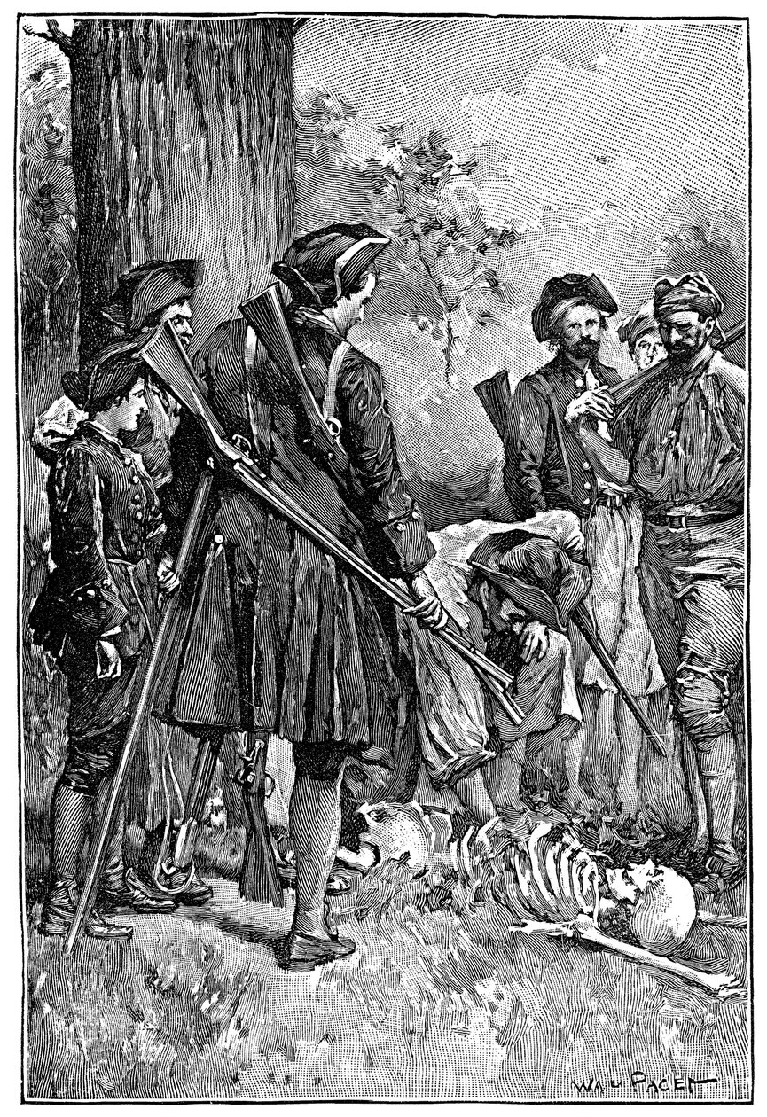 Illustrasjon av Walter Paget (1863-1935) for romanen "Treasure Island"" av Robert Louis Stevenson (1850-1894) 1900 av Walter Paget
