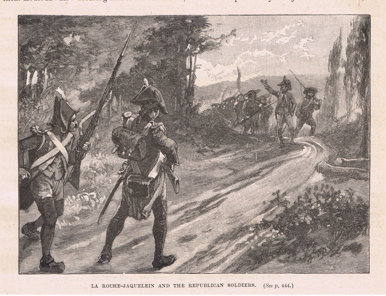 La Roche Jaquelein og de republikanske soldatene 1795 e.Kr av Walter Paget