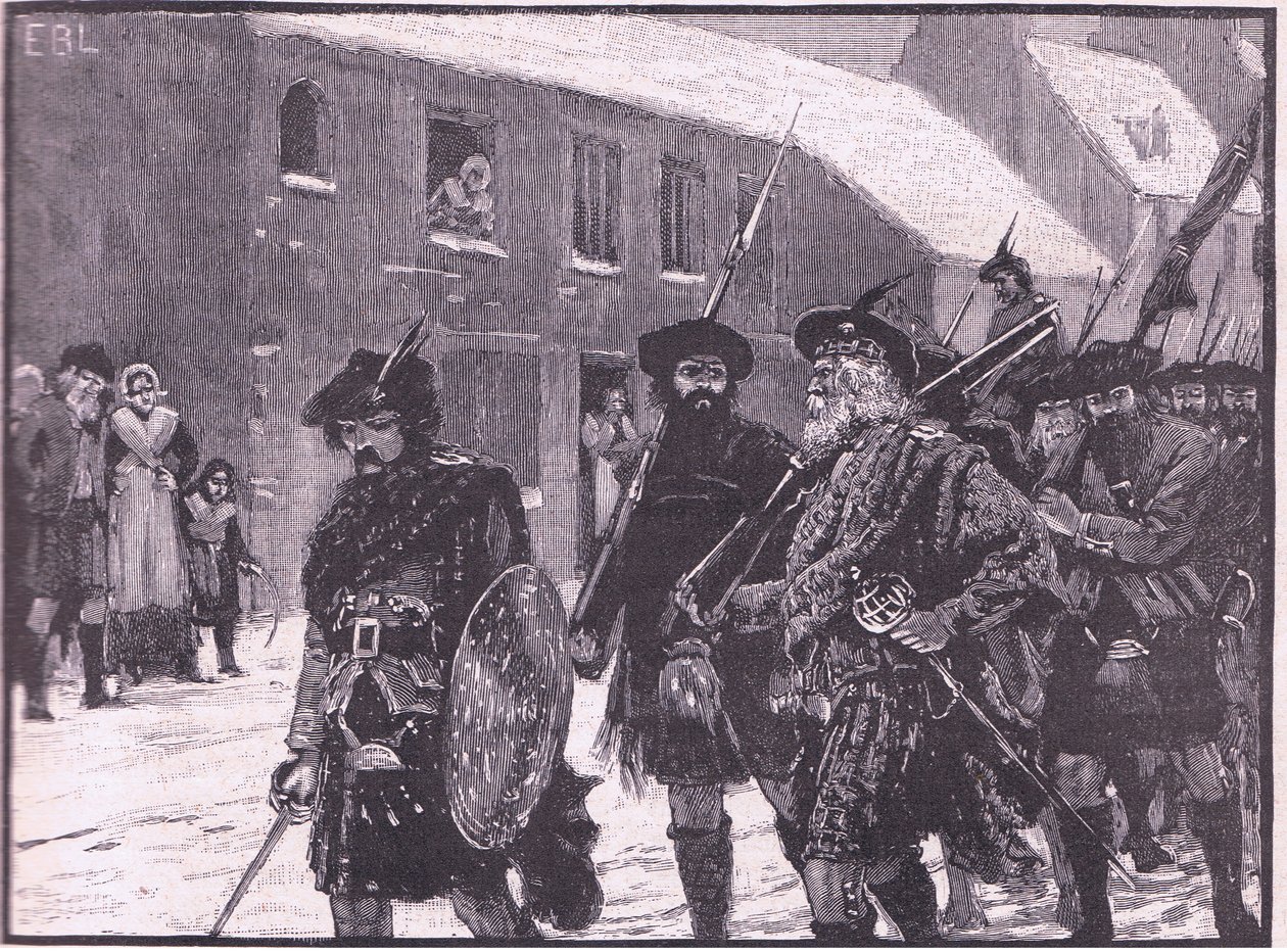Retreat of the Highlanders AD 1716 av Walter Paget