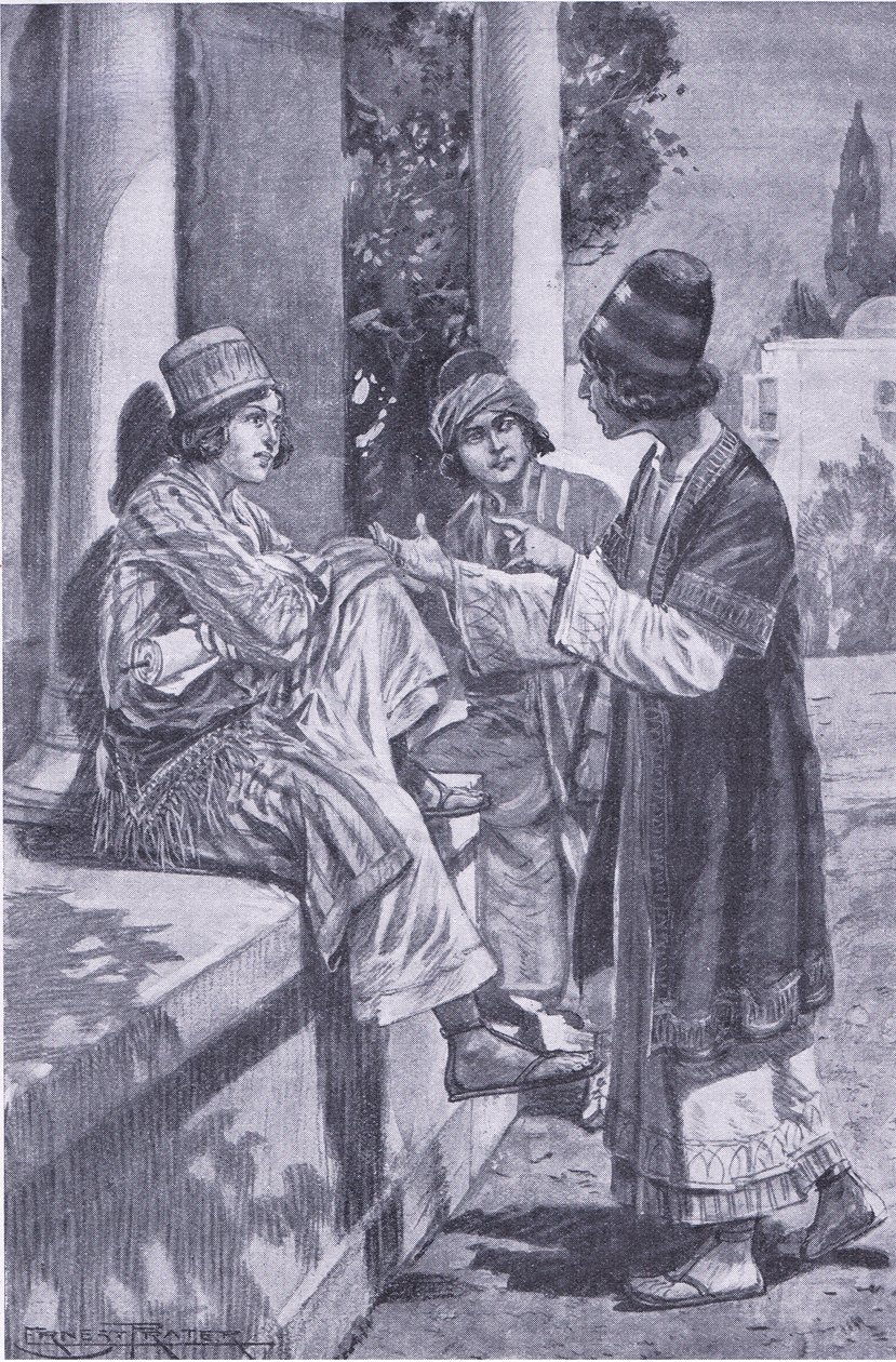 Løftet til tre kamerater, illustrasjon fra My Magazine av Walter Paget