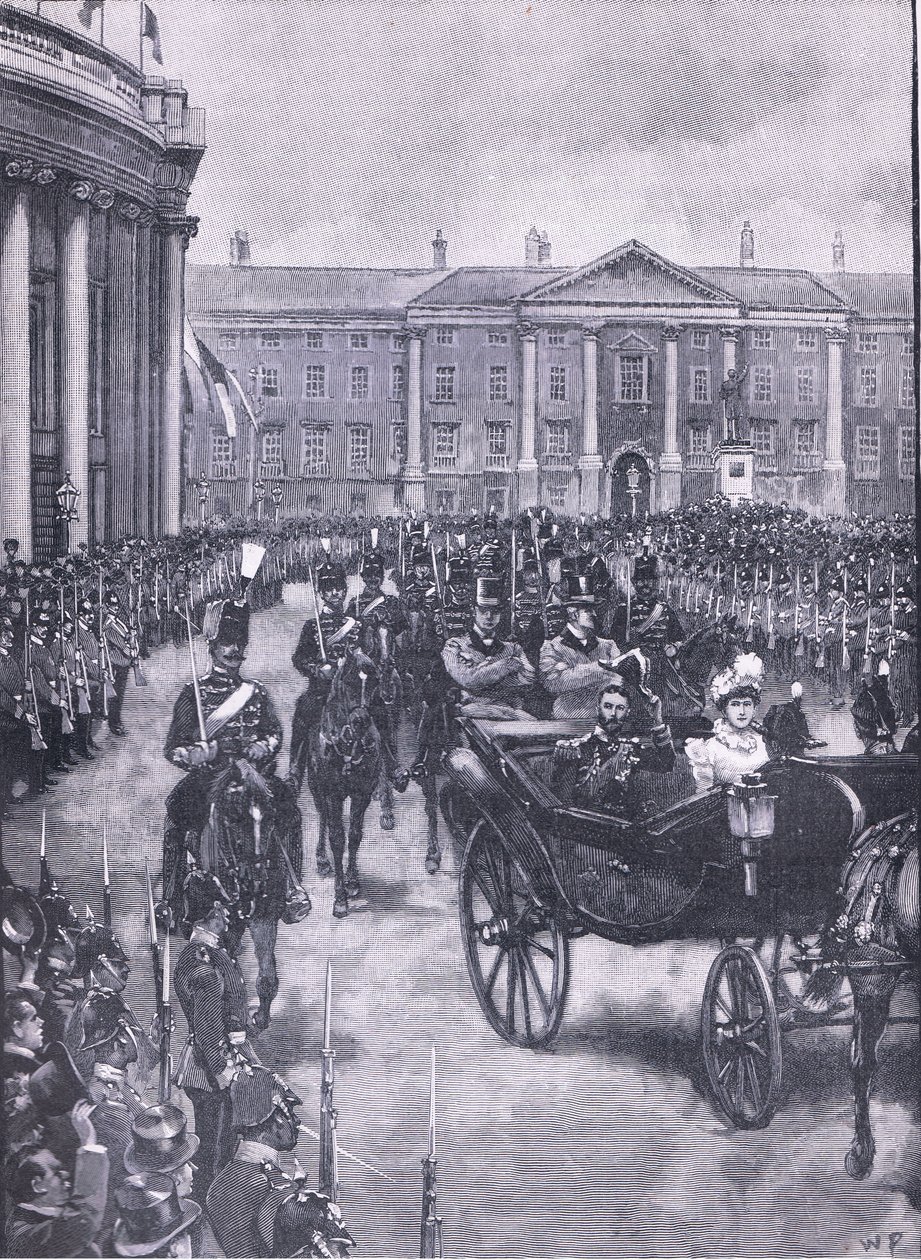 Besøket av hertugen og hertuginnen av York til Dublin, illustrasjon fra Cassells History of England, 1900-tallet av Walter Paget