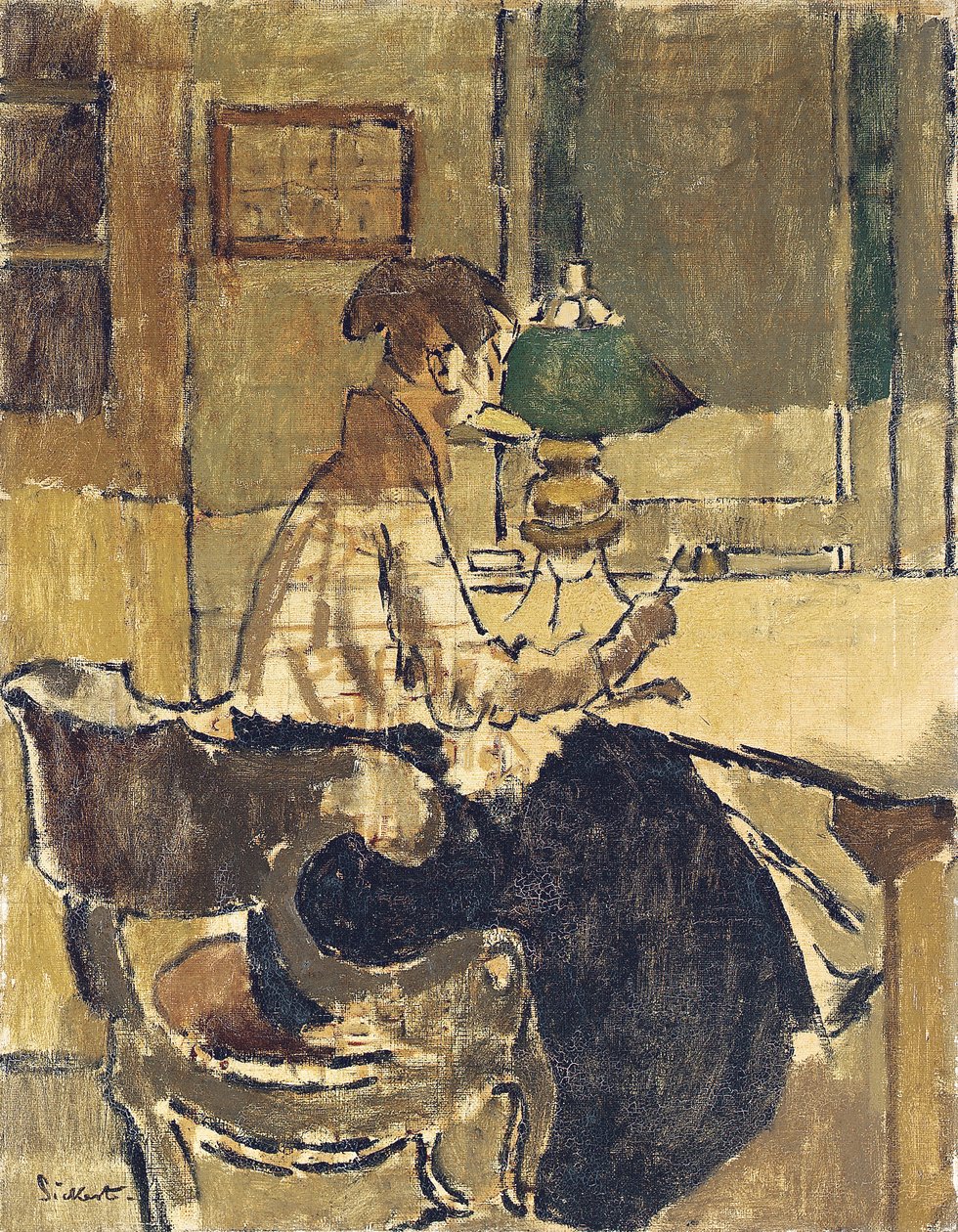 Christine Drummond Sickert, født Angus, kjøper et Gendarmerie av Walter Richard Sickert