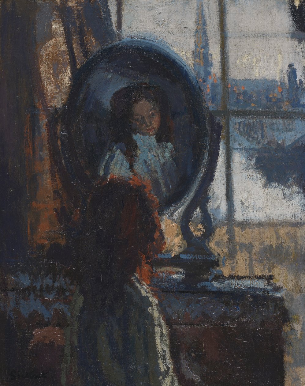 Jente ved et glass, lille Rachel av Walter Richard Sickert